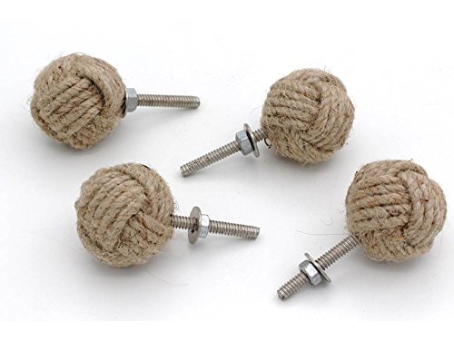 32MM Dia 4 Jute Rope Cabinet Knobs Nautical Decor Set of Four by Roorkee Instruments India