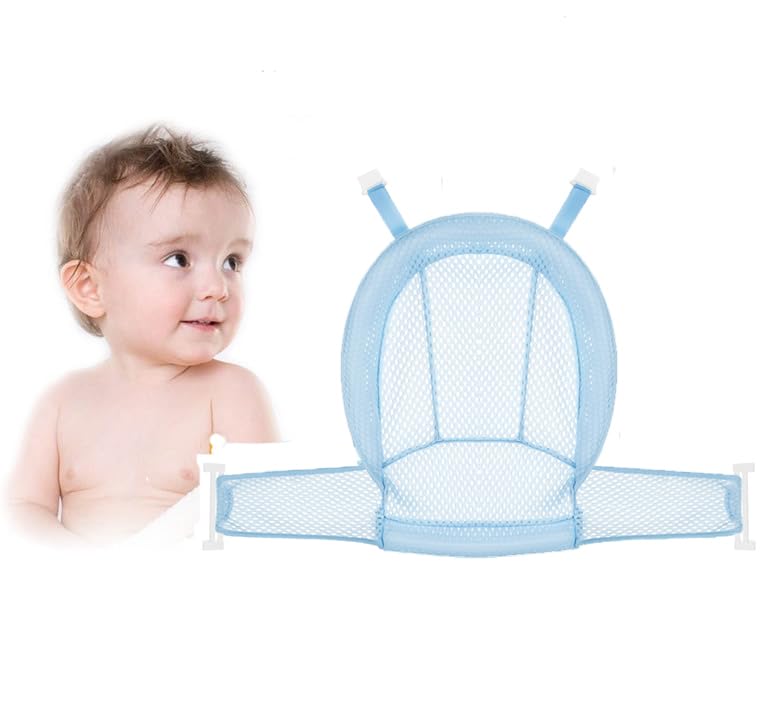 Image of Haozaikeji Baby Bath Seat Support Net Infant Bathtub Mesh Cushion Newborn Baby Shower Lie Seat Toddler Bathing Breathable Mat Shower Pad for 0-3 Years