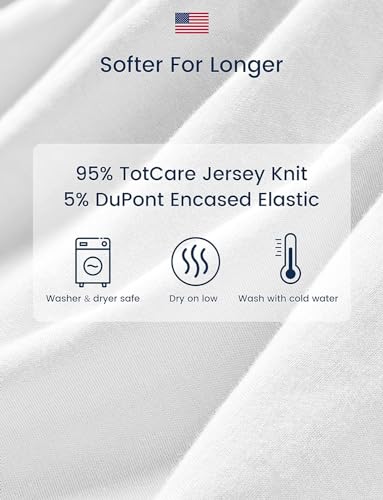 Image of TotAha Crib Sheets for Boy Girl, Premium Soft Fitted Crib Mattress Sheet, Super Stretchy Jersey Knit Baby Bed Sheets, 28x52x9 Extra Deep Pocket, 2 Pack (Vintage Rose & Brunch)