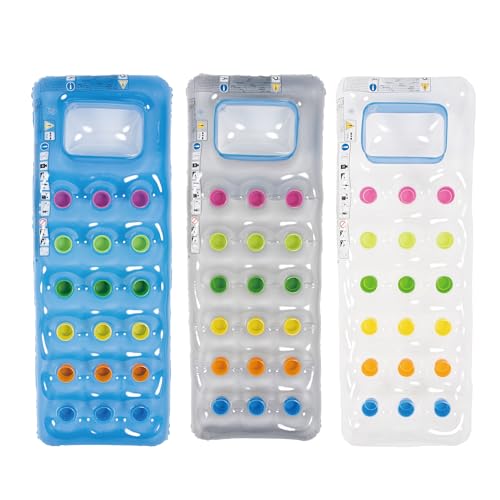 Splosh Inflatable Pool Float - 18 Pocket Fashion Pool Lilo With Pillow - Swimming Pool Lounger For Adults - Airbed Mattress