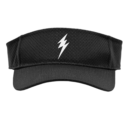 Bold Single Lightning Bolt Graphic Sport Sun Visor, Adult, One Size, Black
