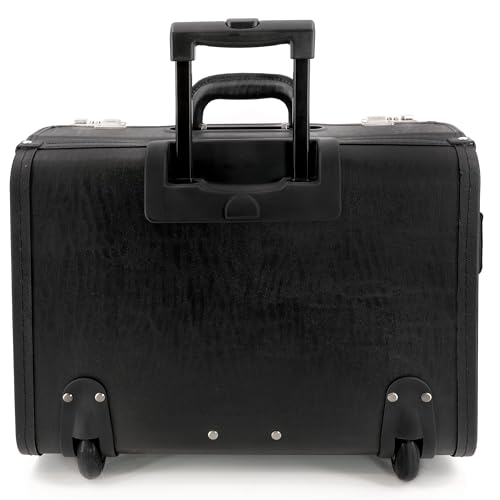 ALASSIO 92301 - Pilotenkoffer Silvana, aus Lederimitat, ca. 48 x 39,5 x 23 cm, schwarz