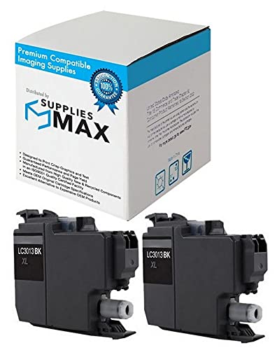 SuppliesMAX Compatible Replacement for Brother DCP-J572/DCP-J772/DCP-J774/MFC-J491/MFC-J497/MFC-690/MFC-J890/MFC-J895DW Black High Yield Inkjet (2/PK-