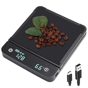 Coffee Scale with Timer, 3kg/0.1g, Food Scale with HD LED Screen, Washable Electronic Scale, Espresso Scale 0.1g Precision, Touch Button, g/oz/ml