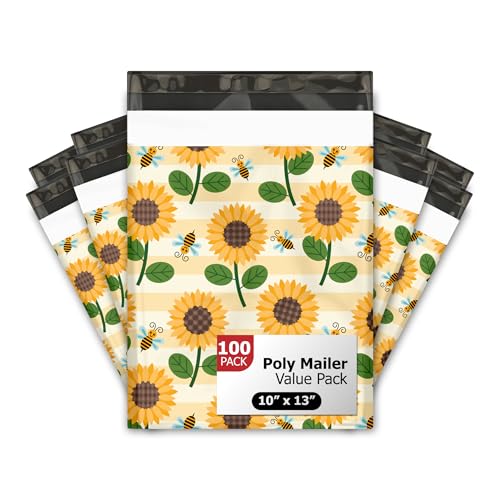 Sacs d'expédition tournesols 10x13 premium pour colis e-commerce créatifs