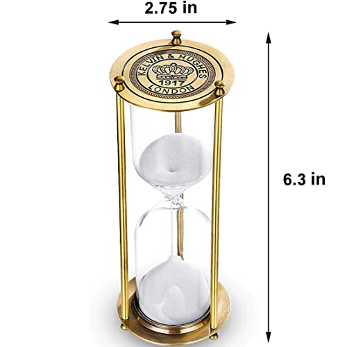 Abxkz Vintage Brass Sand Timer Hourglass 3 Minute,5.1 Inch Small Sand Clock thumb #5