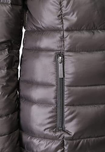 ppep. leichter Steppmantel mit Kapuze für Damen, chocolate taupe, Größe 42