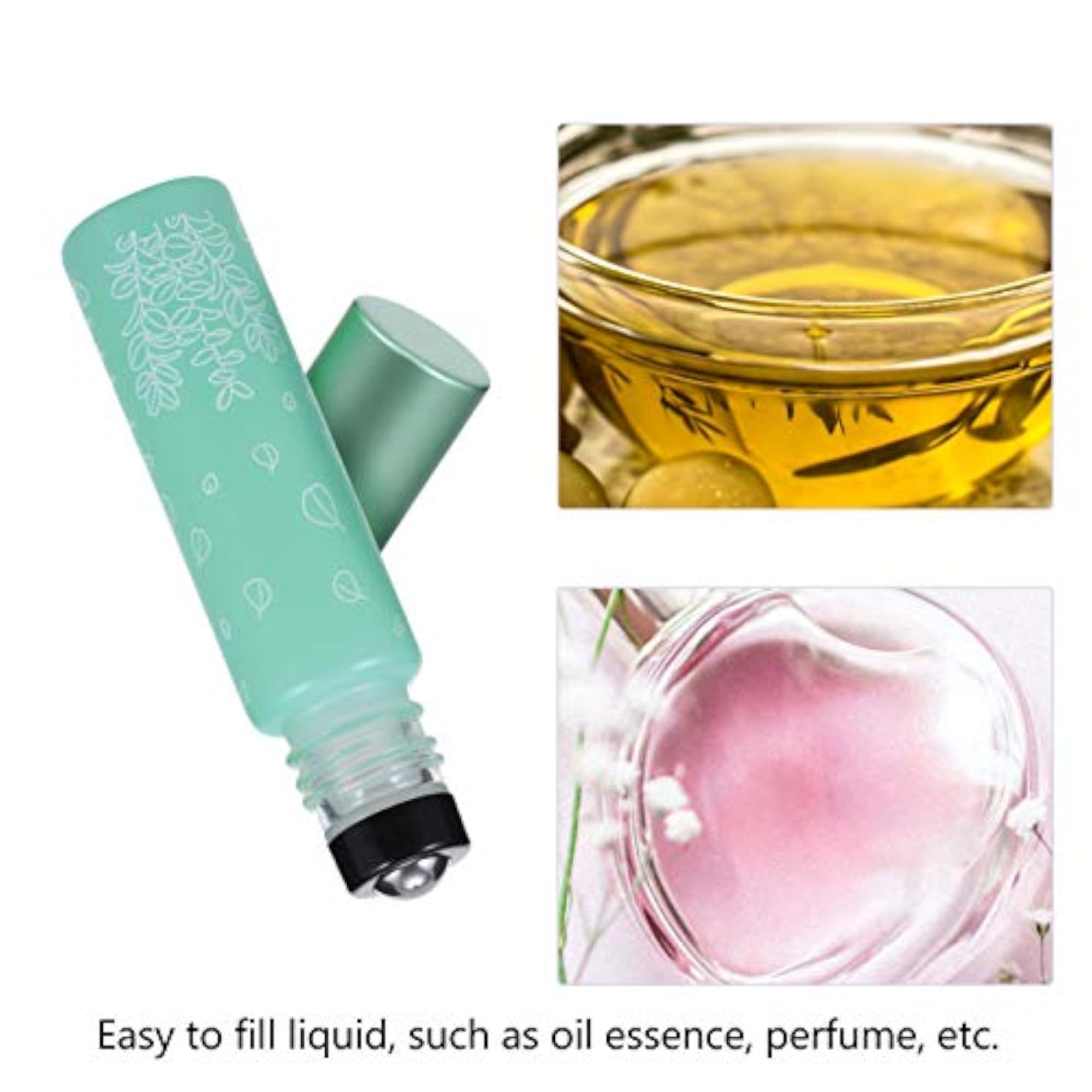 6pcs Glass Roller Bottles with Colorful Lid