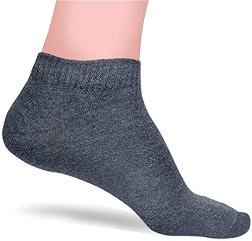 Image of MorivaHomes Men's Cotton Solid Ankle Socks Formal and Casual Free Size Pack of 6 Different (Multiple) Color Black Blue Grey Dark Black Dark Blue Dark Grey