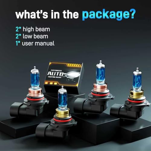 Image of XFLHEHD Fits for 2006-2015 Honda Civic Halogen Headlight Bulbs Combo, Ultra Bright 5000K White High Low Beam Headlight Bulbs, Plug and Play, 4 Pack