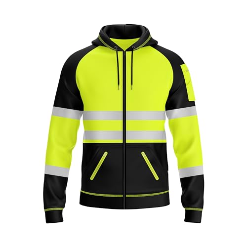 trending babz Felpa da Uomo con Toppa Riflettente con Zip