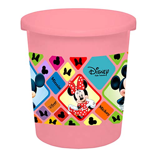 Kuber Industries Disney Mickey Minnie Print Plastic Garbage Waste Dustbin/Recycling Bin for Home, Office, Factory, 5 Liters (Pink) -HS_35_KUBMARTS17755