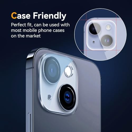 Image of Camera Lens Protector Compatible with iPhone 13 Mini (Pack of 3) | 9H Tempered Glass Camera Lens Guard | Scratch Resistant | HD Clear | Anti-Fingerprint | Easy Installation | Bubble Free