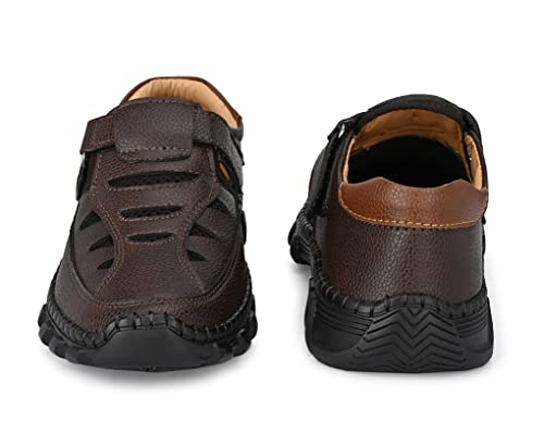 MACTREE Store MACTREE Brown Faux Leather Sandals for Men - 08 UK - Image 7