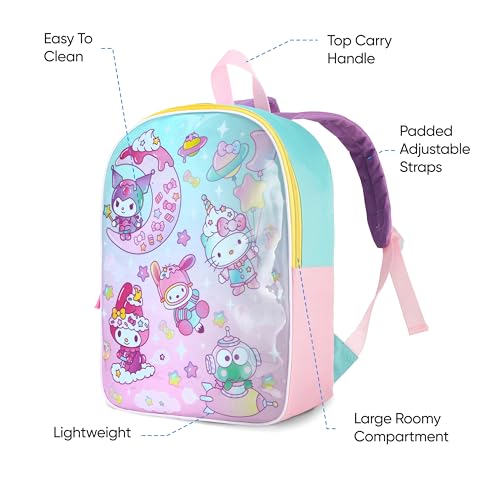 Fast Forward Mochila Hello Kitty para crianças de 38 cm | Mochila Hello Kitty para meninas | Alças a