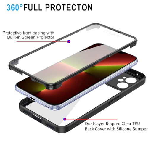 Draamvol for iPhone 12 Case Built-in Screen Protector Clear Silicone Bumper Cover Shockproof 360°Full Body Drop Protection Transparent Cover for iPhone 12 Phone Case - Image 3