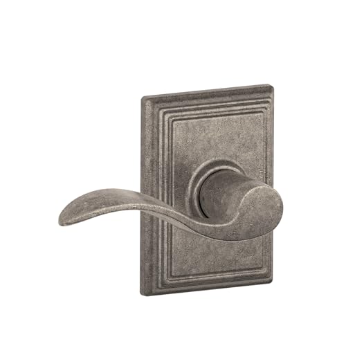 Image of Schlage Lock Company Addison Trim with Accent Hall and Closet Lever, Distressed Nickel (F10 ACC 621 ADD)