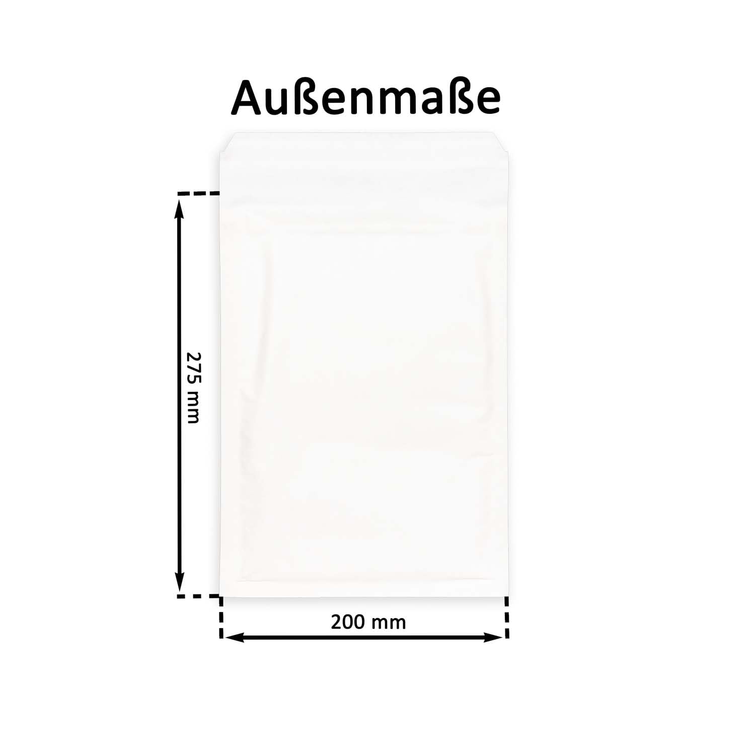 smiley pack Luftpolstertaschen Größe D4 Weiß 200 x 275 mm, gepolsterte Versandtaschen mit Selbstklebeverschluss, passend für B5 und C5+ (1000 Stück)