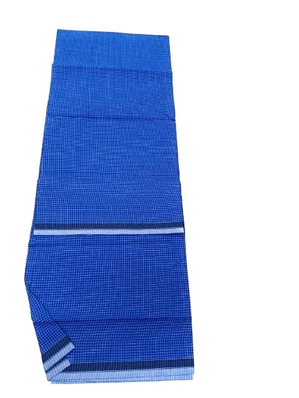 Z CHAND Men's Pure Cotton Unstitched Lungi 2.10mtr (BLUE)-picture-53
