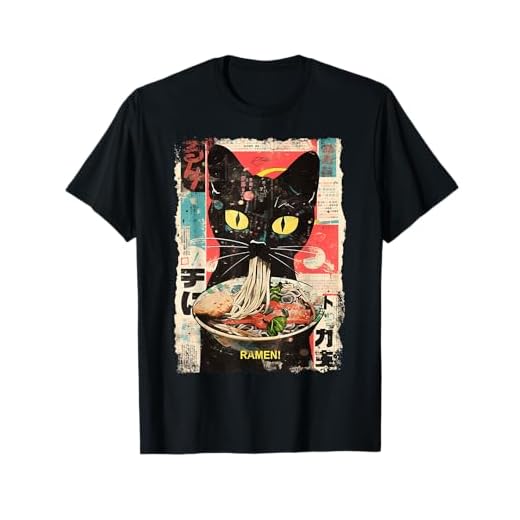 Gato Fideos Ramen Japón Y2K Kawaii Retro Gatos Manga Anime Camiseta