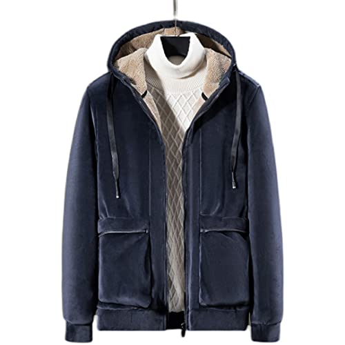 Sweat à capuche polaire homme épais contre le froid Vogrtcc Y66 gris bleu