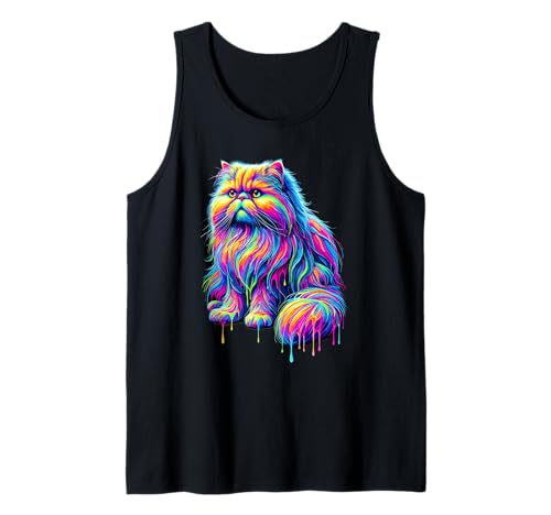 Paint Art Persian Cat Persian Longhair Camiseta sin Mangas