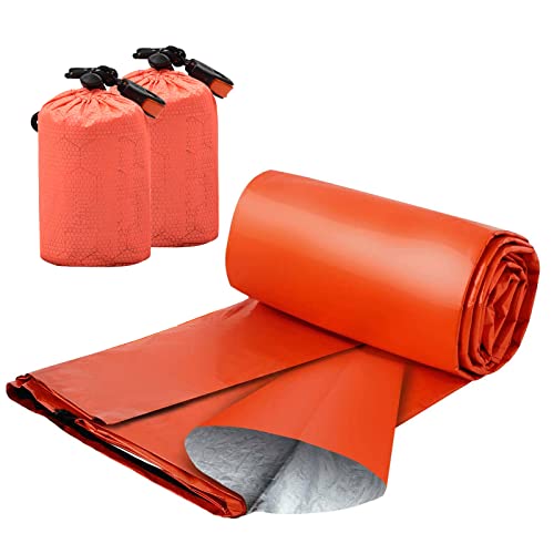 Image of Emergency Sleeping Bag,Lightweight Keep Thermal Waterproof Camping Bag PE Aluminum Film Emergency Blanket(Orange) Emergency Sleeping Bags for Camping Travel Backpacking Wild Adventure