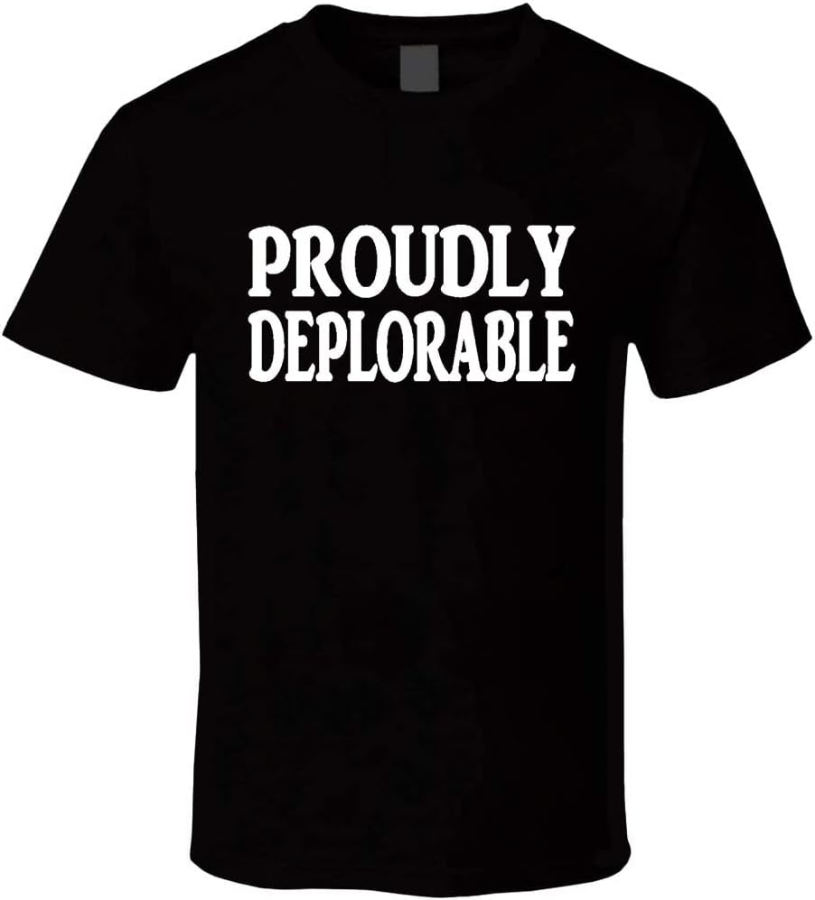 Proudly Deplorable T-Shirt Casual Mens Short Sleeve Tops Tees