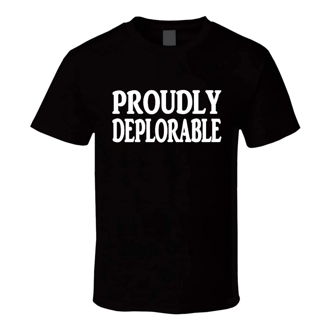 Proudly Deplorable T-Shirt Casual Mens Short Sleeve Tops Tees