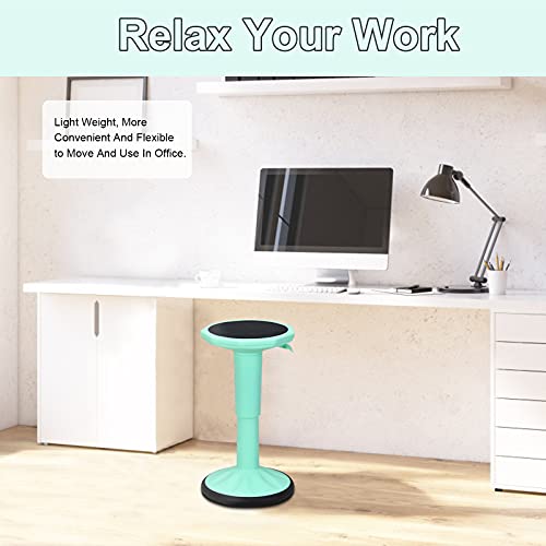 Image of Giantex Wobble Stools for Classroom Seating, Wiggle Stool with Adjustable Height, 24 Inch Active Learning Stool, Sitting Balance Chair for School, Office Stand Up, Flexible Seating Wobble Chair(Green)