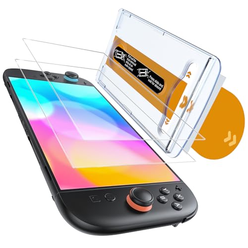 Auarte 2 Stück Schutzfolie Skins für Nintendo Switch 2 Konsole (2025) mit Auto Alignment Frame, Displayschutz Zubehör für Switch 2 [Militärisch stoßfest], 7,9 Zoll
