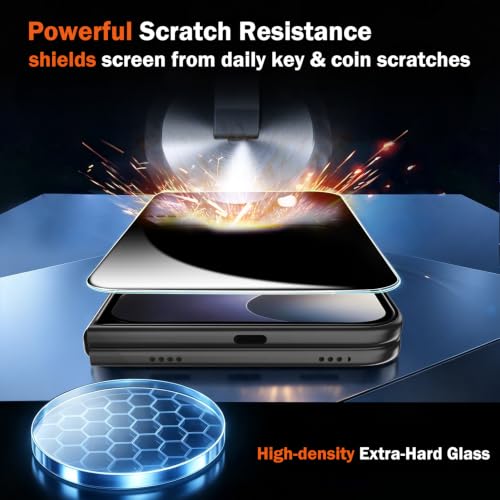 Image of Ferilinso Privacy Screen Protector for iPhone Tempered Glass Ultra Fold