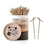 Cocktail Pick Food Appetizer Toothpick – 4 inch Bamboo Fruit Toothpick (100 Pack) – Bamboo Skewers Food Picks – Party Toothpick for Appetizer and Cocktail Drinks