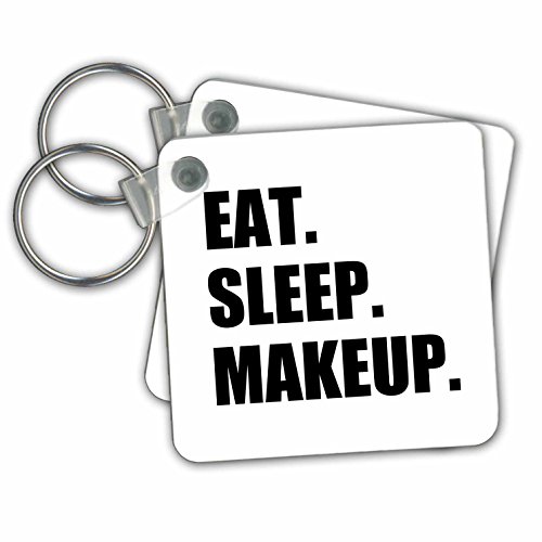 Porte-clés Eat Sleep Maquillage 3drose en lot de 2 pour artiste maquilleur
