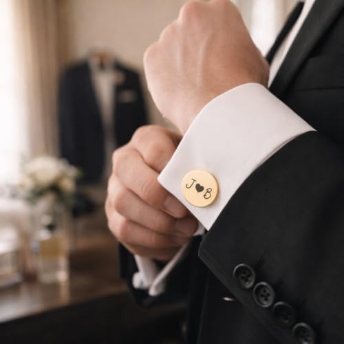 Mancuernillas personalizadas para hombre grabadas a láser miniatura 3