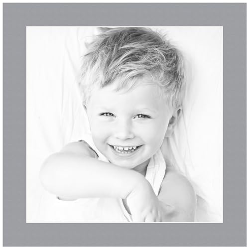 14x14 Silver/Silver Custom Mat for Picture Frame with 10x10 Opening Size (Mat Only, Frame NOT Included) - 7 Pack
