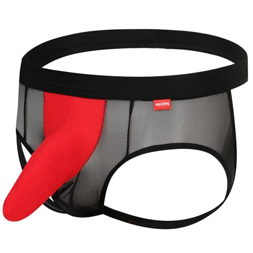 Men's Mesh Jockstrap Underwear Athletic Supporter Thongs Elephant Nose Panties Ice Silk Briefs