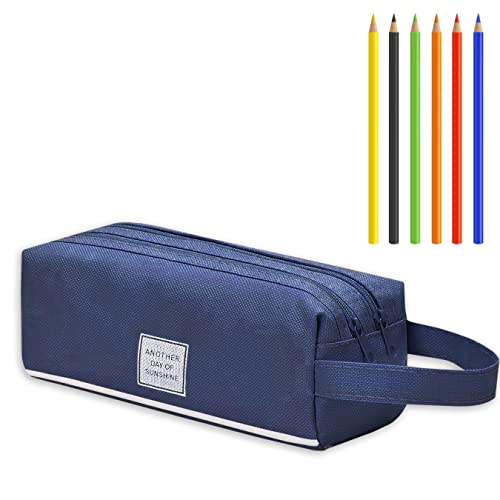 Estuche Escolar Grande Que Incluye 6 Lápices de Colores y 6 Crayolas. Estuche Organizador 2 Compartimientos y Pack Materiales Escolares y Oficina Cover
