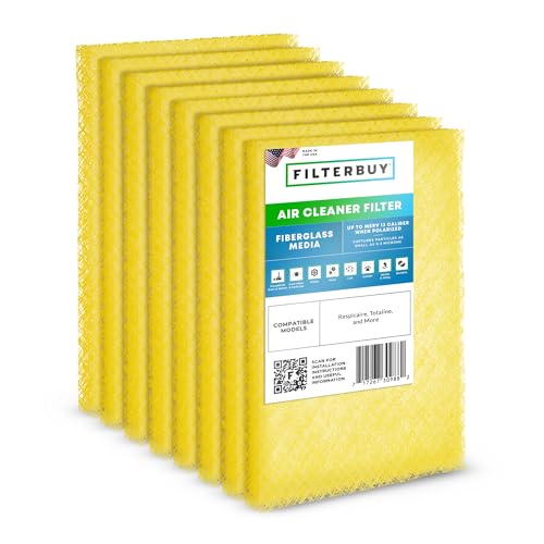 Filterbuy 20x21 Air Cleaner Filter Replacement Pads for Respicaire CG MicroClean 95