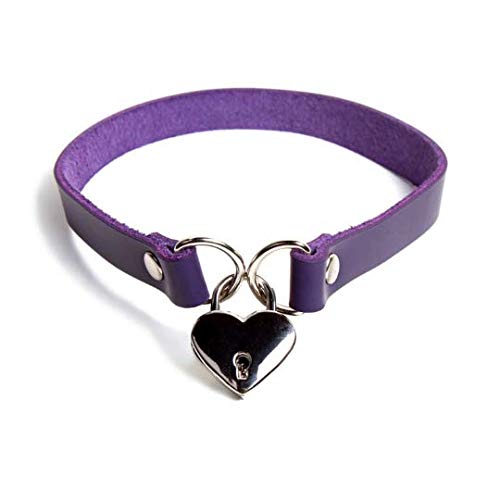 VP Leather Handcrafted Leather Collar (Purple, Small)