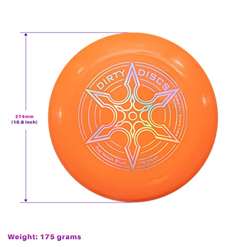 INDY - DIRTY DISC (175 g) (Orange) Frisbee, Professionelle Frisbeescheibe, Wurfscheibe, Fliegende Scheibe, Sport Spielzeug, Sport Spiel für Kinder und Erwachsene
