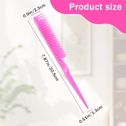 4 Peines de 3 Filas para Cabello Rizado Plástico Rosado miniatura 2