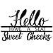 Hello Sweet Cheeks Wall Sign Metal Have a Seat Bathroom Decor Funny Farmhouse Bathroom Sign Black Metal Wall Art Letters for Home Kitchen Toilet Decoration