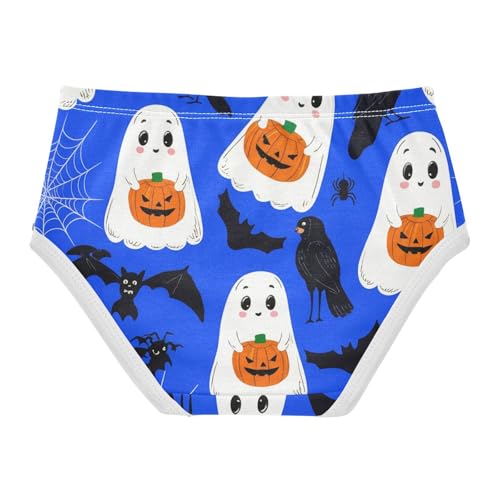Toddler Underwear Custom 2t Cotton Girl Panties Cute Colorful Briefs Underpants Halloween Cute Cartoon Ghosts Blue2