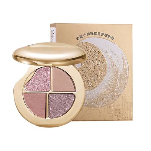 Paleta de Sombras de Ojos,Paleta de Sombras de Ojos 4 en 1 | Rubor Iluminador Polvos Luminosos Cosméticos Belleza Piel para Mujeres Jóvenes Adultas Viaje