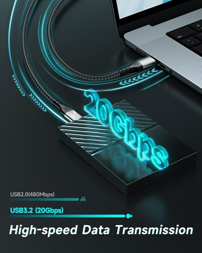 RAVIAD Kabel USB-C na USB-C 1M, 240W 20Gbps USB-C 3.2 Gen2x2 – kabel danych, szybkie ładowanie PD 3.1, transmisja wideo 8K@60Hz/4K@60Hz, kompatybilny z iPhone 17/16/15, Galaxy S25/S24/S23, MacBook