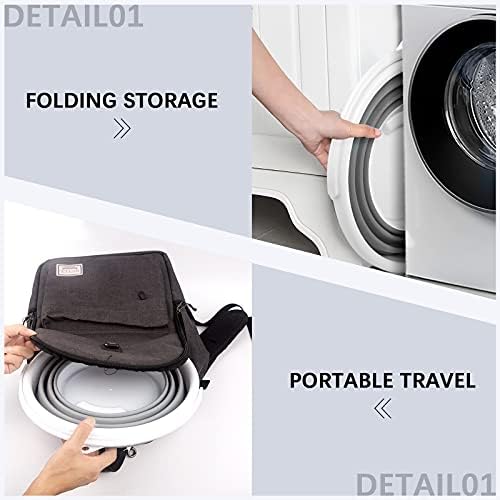 10L Collapsible Water Bucket,Square Round Silicone Plastic Pail Container for Camping Fishing Travelling Car-Washing (Round Grey)