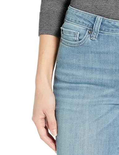 Amazon Essentials Damen Elastische Skinny-Jeans Mittelhoher Bund - Auslaufmodell, Hellblau Gebleicht, 46