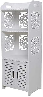 Bathroom Storage Cabinet Floor Standing Waterproof Organizer Rack Book Shelf White Robust Bathroom Furniture for Living Room Bedroom, Kitchen Hallway Silm Tall Cupboard Home Store-H80 xW30x D22cm