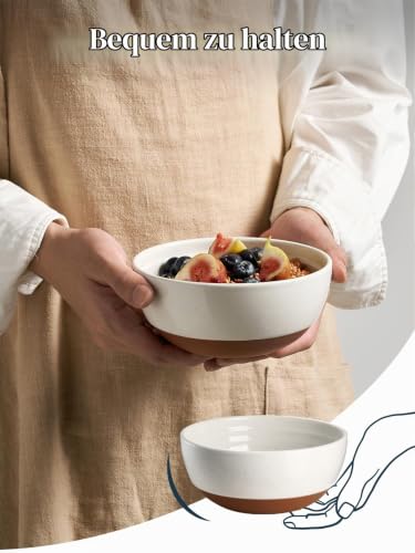 DOWAN Ceramic Bowls Sets, Cereal Schüssel 6er Set - 680 ml Müslischalen für Dessert, Suppen… – Ansicht 6